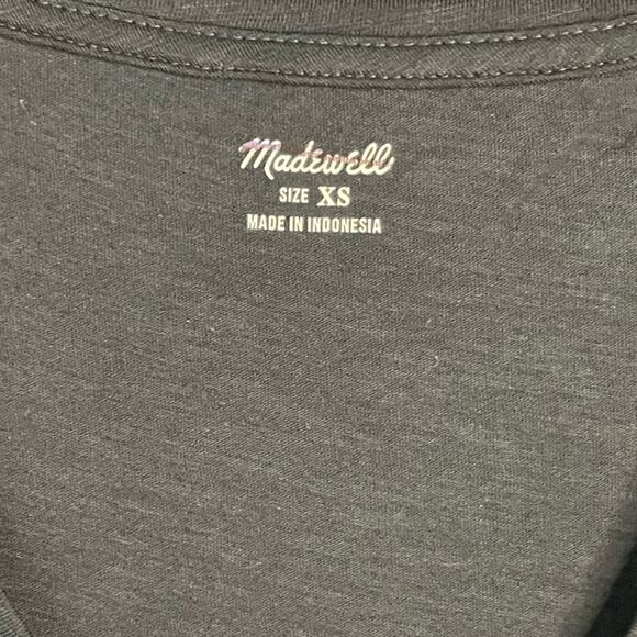 Madewell Whisper Cotton V-Neck Tee in True Black Size XS NWT - Picture 7 of 10